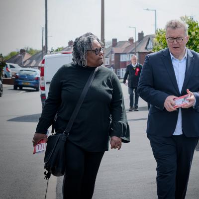 Tom Watson and Jackie Taylor Campaigning.