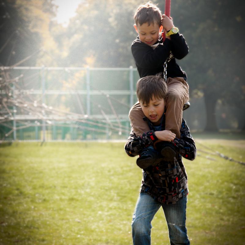Boys playing in the park
